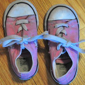 3/$18 Girls Pink Converse Sneakers sz 7